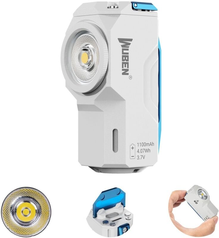 X0 Ultra-starke LED-Taschenlampe, wiederaufladbar, 800 Lumen, Taschenlampenbatterie, Mini-EDC-Taschenlampe Maglite Typ C...