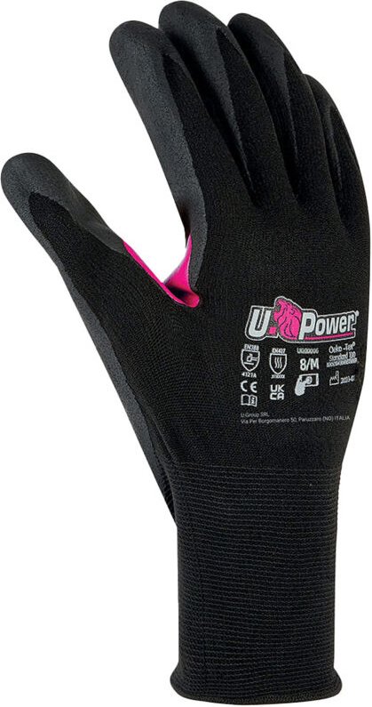 Love Arbeitshandschuhe Nylon Touchscreen Schwarz Fuchsia 8/M 1St - U-power