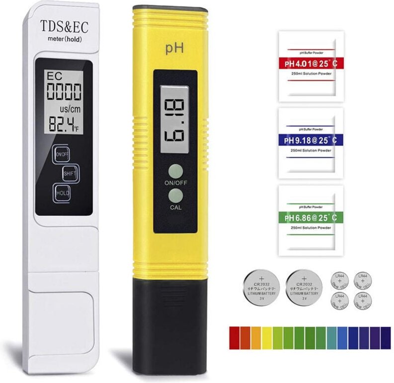 Elektronischer pH-Tester, TDS, pH, EC, Temperatur, 4-in-1-Set für Schwimmbad, Aquarium, Umkehrosmoseanlage, Labor