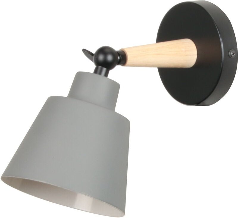 Wandleuchte Holz, Moderne Wandlampe Innen mit Metall Lampenschirm, Wandstrahler Art Licht Decor für Wohnzimmer Schlafzim...