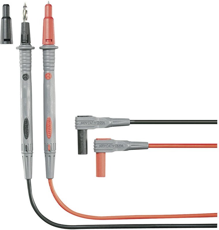 Voltcraft - Sicherheits-Messleitungs-Set 1.20 m Schwarz, Rot MS-4P