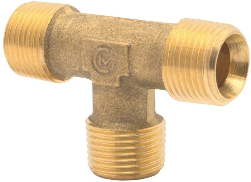 Thumbnail - Druckluftverteiler 3fach Druckluft T-Stück mit Außengewinde 1/4" aus Messing