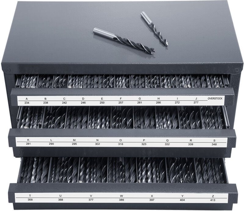 Mophorn Bohrerspenderschrank, Organizer mit drei Schubladen für A bis Z, Stahletiketten, stapelbare Aufbewahrungslösung ...