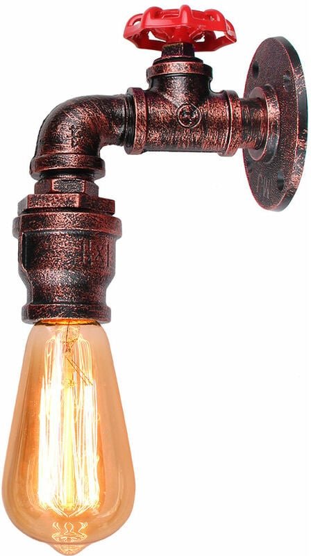 Wandleuchte Kerze, Vintage Industrielle Wasserrohr Wandlampe, Kreative Steampunk Art Lampe Decor E27 Fassung Innen für W...