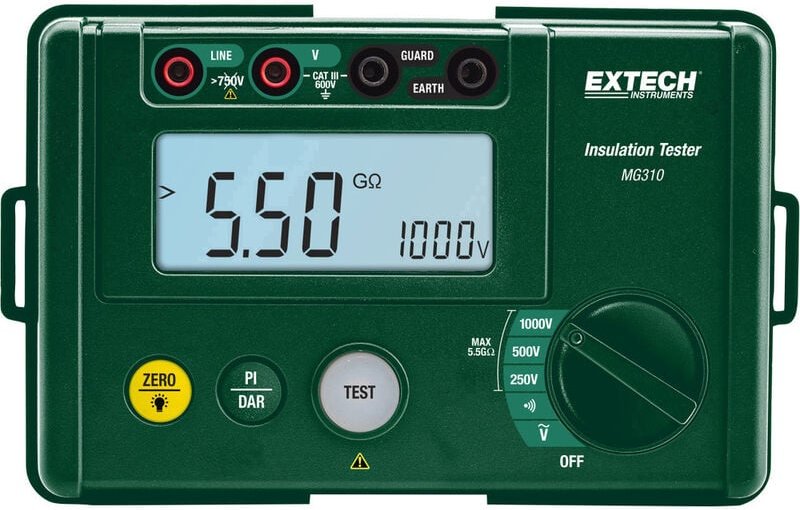 Extech - MG310 Isolationsmessgerät 250 v, 500 v, 1000 v 5.5 gω
