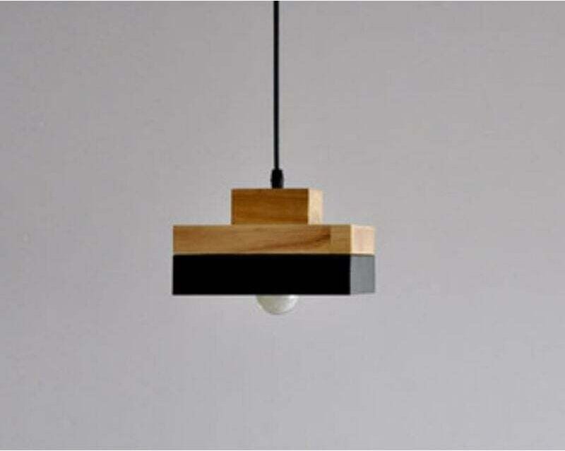 Moderne Pendelleuchte Zeitgenössische Deckenleuchte Weiß lackierte Hängeleuchte Deckenleuchter Hängeleuchte aus Holz und...