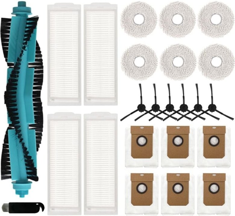 Ersatz-Zubehör-Set kompatibel mit 11090 Roboter-Staubsaugern – Rollenbürste, Filter, Wischtücher