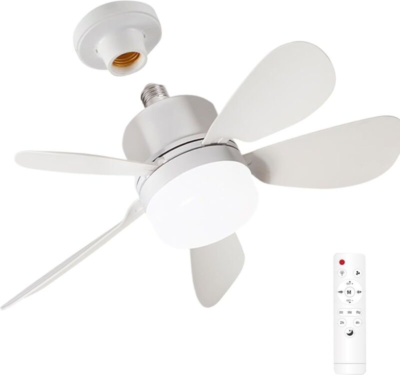 Deckenventilator - Energiesparende LED-Lampe Leise, Einstellbare Helligkeit, Mit Fernbedienung, Geeignet Für Büro, Resta...