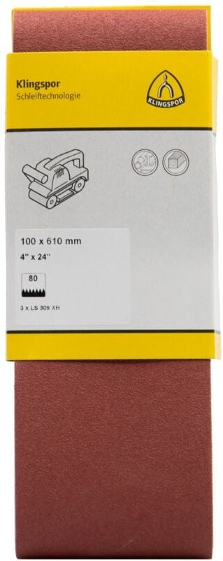 Klingspor - ls 309 xh Hobbänder, 100 x 610 mm Korn 100 F5, SB-verpackt im Reiter