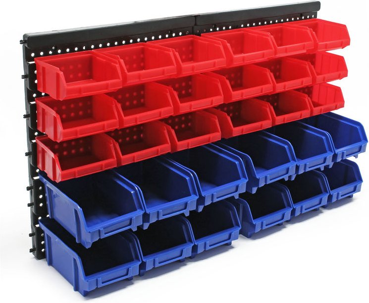 Thumbnail - Wiltec - Stapelboxen aus Kunststoff 30-tlg. 18 kleine und 12 große Boxen, Setzkasten Aufbewahrungsboxen Sortierboxen Wer...