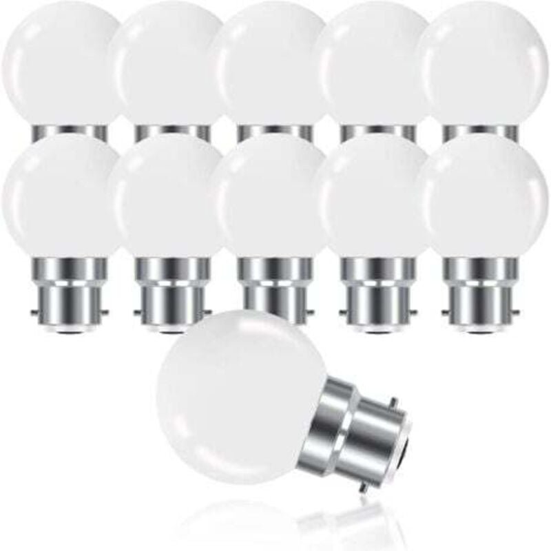 Thumbnail - Lablanc - B22 3W Bajonett-LED-Glühbirne, Mini Globe Golfball B22 G45 Glühbirne, Warmweiß 3000K, 280LM, nicht dimmbar, 10...