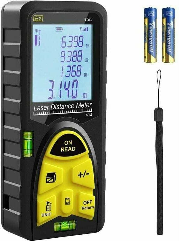 50-Meter-Lasermessgerät, 165-Fuß-Laser-Entfernungsmesser, tragbares digitales Handmesswerkzeug mit Wasserwaage, großem h...