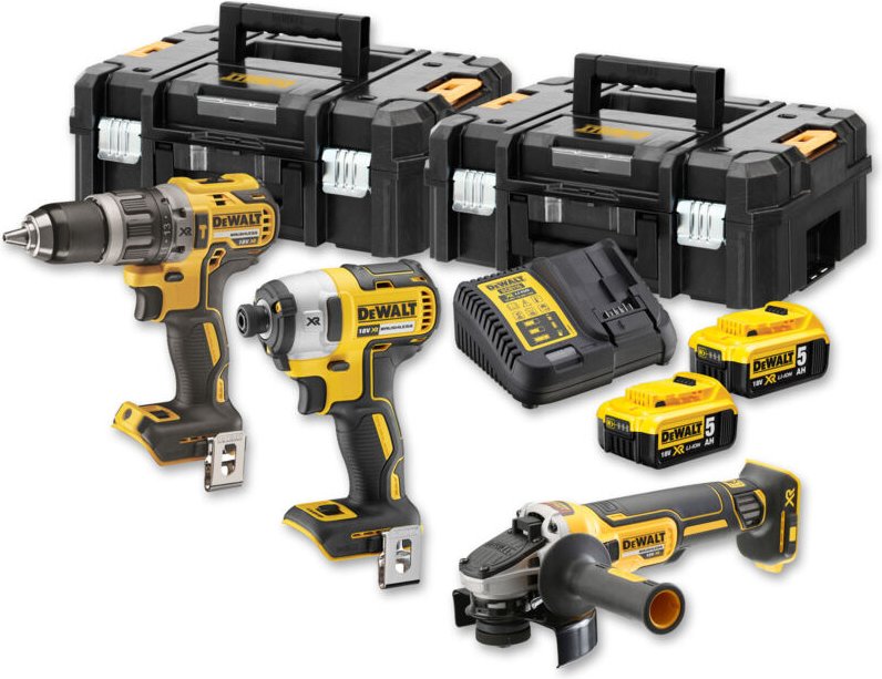 Dewalt - DCK384P2T-QW - Kombi-Pack de Batterien (3 Stück), 18 v, schwarz/gelb