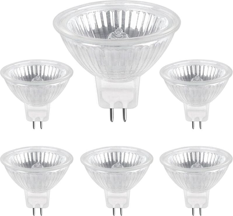 Halogenlampe GU5.3 50W 220V, 680lm Warmweiß 2700K dimmbar, Halogen-Spotlampe MR16, 6er-Pack