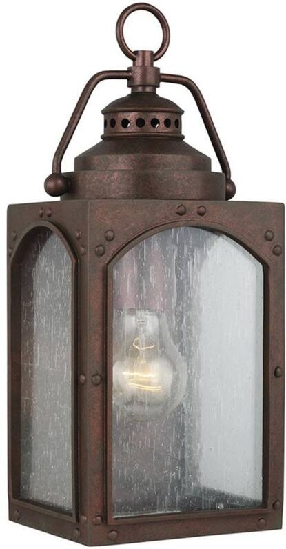 Elstead - Randhurst Outdoor 1 Leichte kleine Wandlaterne, Kupferoxid, IP44, E27