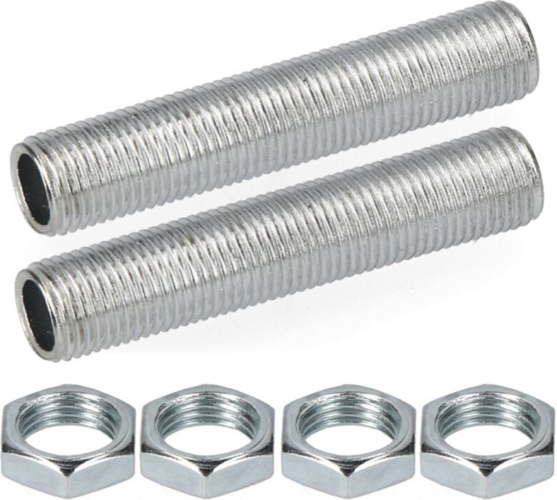 Hepoluz - 20 mm Gewinde mit Mutter (2 Gewinde und 4 Muttern) verpackt