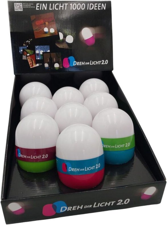 Buri - 9 x Dreh Dir Licht 2.0 Nachtlicht Campinglampe Taschenlampe Leselampe Notlicht