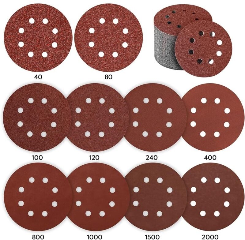 Thumbnail - Klett-Schleifscheiben, 80 Stück Schleifscheibe 125 mm Schleifpapier Schleifscheibe für Exzenterschleifer 10 P40 / P80 / ...