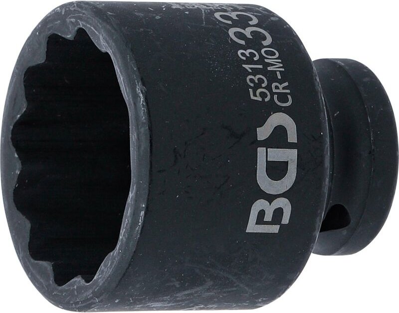 BGS 5313 Kraft-Steckschlüssel-Einsatz Zwölfkant, A ntrieb Innenvierkant 12,5 mm (1/2"), SW 33 mm