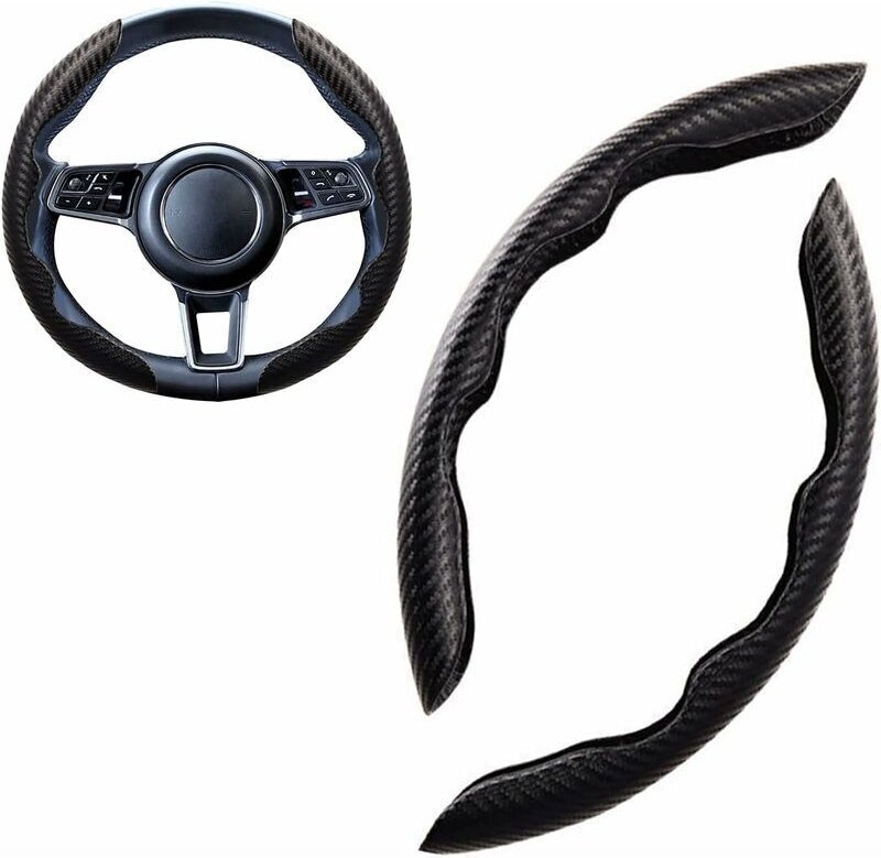 Sportwagen-Lenkradbezug, rund und D-förmig, universelles Wildleder/Carbonfaser, modischer, segmentierter Lenkradbezug, a...