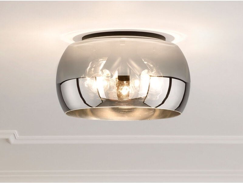 Led Deckenleuchte rund aus Rauchglas Industrial, ø 40cm