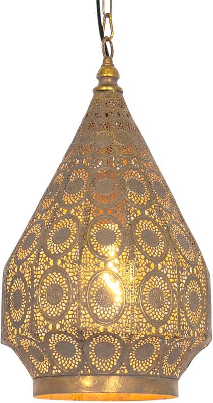 Orientalische Hängelampe Gold mit Muster 26cm - Mowgli