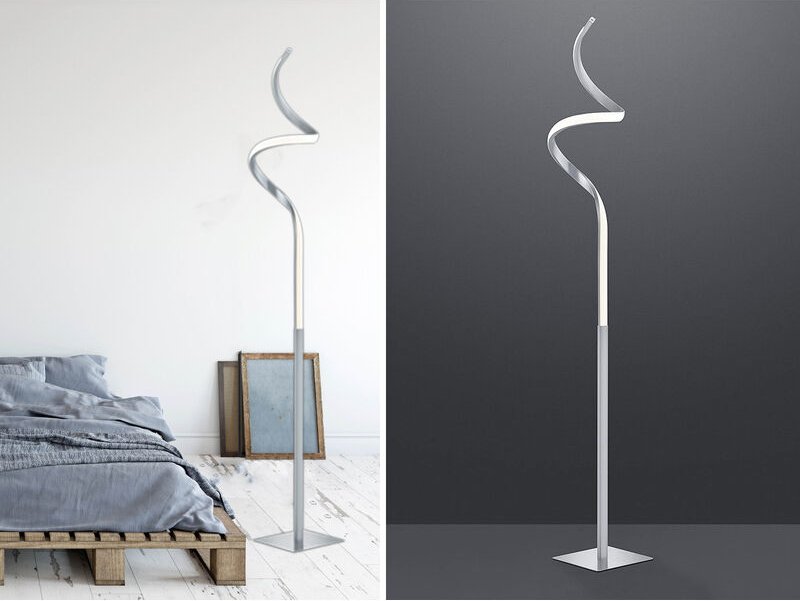 Reality Leuchten - led Stehleuchte course Silber Sensor Dimmer, 3000 Kelvin Warmweiß Höhe: 145cm