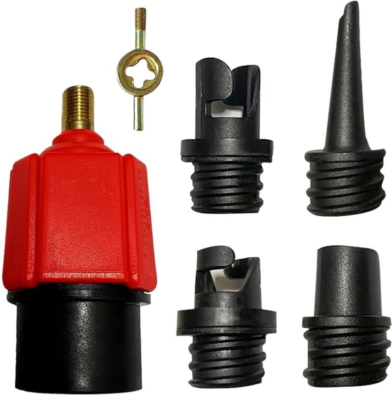Aufblasbarer Ventiladapter, Luftventil-Düsenadapter, mit 4 Düsen Sup-Pumpenadapter, Luftventiladapter für Kajaks, Schlau...