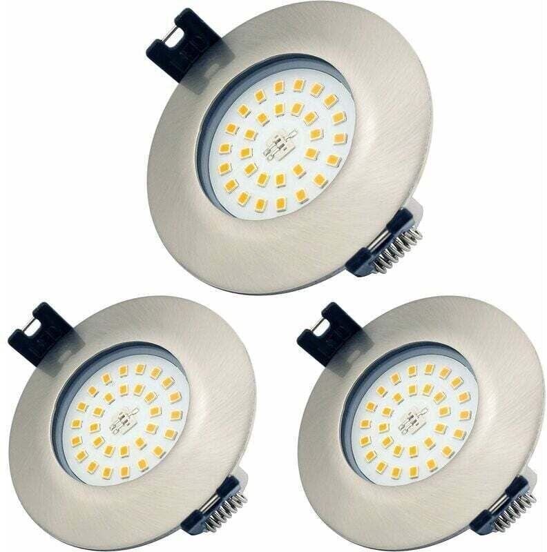 LED-Einbaustrahler Badezimmer IP44 7W rund ultraflach weiß 3000K warm 220V Deckeneinbaubeleuchtung für Küche, Wohnzimmer...