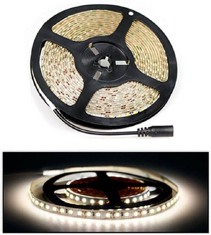 Trade Shop Traesio - Trade Shop - 600 LED-Streifen 2835 Streifen 5 Meter Rolle natürliches Licht 4000K wasserdicht IP55 ...