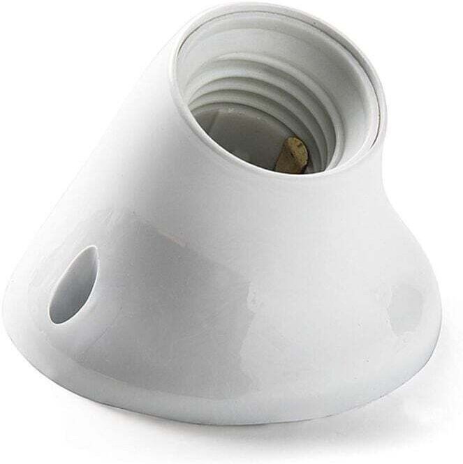 E27-Fassungen mit gebogenem Sockel, Grau, Weiß