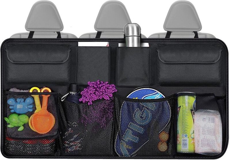 Jalleria - Kofferraum-Organizer, Kofferraum-Organizer mit 9 Taschen, Kofferraumtasche mit starkem Gummizug, Zauberstab-S...