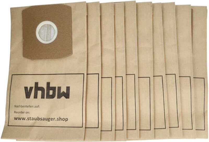 vhbw 10x Staubsaugerbeutel kompatibel mit Thomas Maxi Power Staubsauger - Papier, 27,5cm x 16cm, Sandfarben
