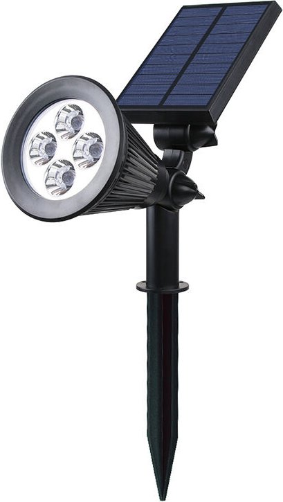 Solarstrahler 4 LEDs für den Außenbereich, wasserdicht, weißes Licht 2-in-1, Kunststoff, integriert, 2 w, weiß, 29 x 9,5...