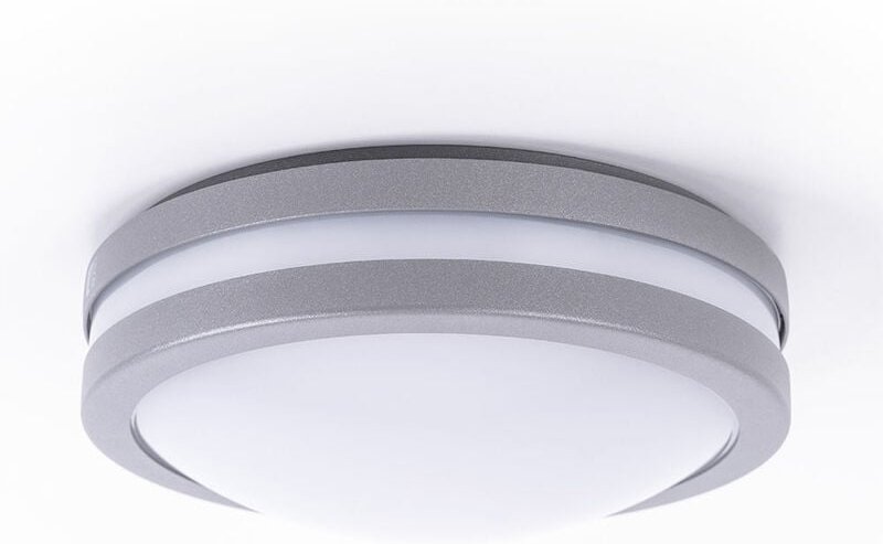 Außenwandleuchte Außenlampe Wandlampe Deckenleuchte Deckenlampe Hauswand, Sprachsteuerung dimmbar Timer IP44, Stahl silb...