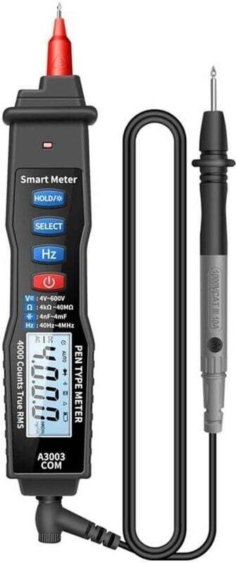 Tragbares Digitalmultimeter in Stiftform, 4000 Zählungen, AC/DC-Spannungskapazitätstester NCV A3003 (Schwarz), von DEBUN...