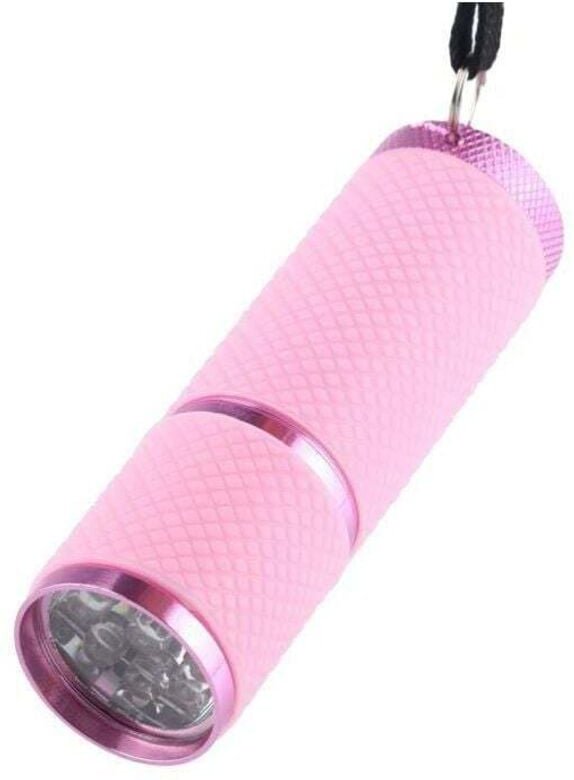 Shining House - Mini-Taschenlampe, kleine wasserdichte Taschenlampe mit Trageband, tragbare Mini-Taschenlampe (rosa)