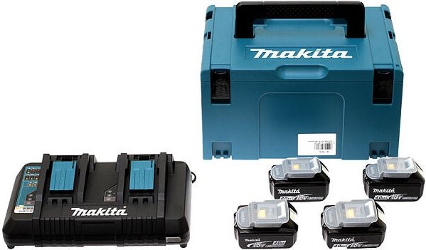 Thumbnail - Makita - Akku Power Source Kit 4 Batterien 5Ah + Dual-Ladegerät 197626-8