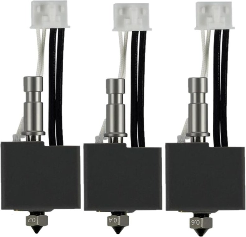 Verstärktes 3-Kopf-Druckset für Kobra S1 Combo (0,2 mm, 0,4 mm, 0,6 mm): Extruder, Heizblock, Heizelement, Thermistor un...