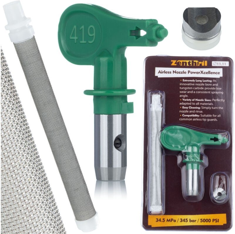 Zenthril PowerXcellence Hochdruck-Lackierdüse mit Filter, Modell 419