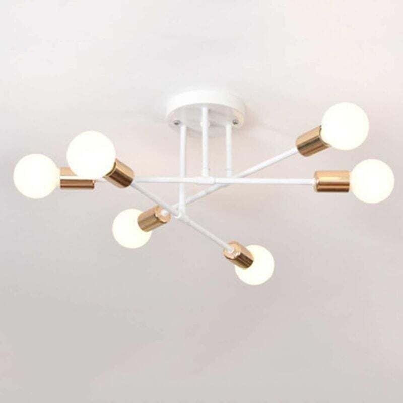 COMELY Industrielle Deckenleuchte, 6-flammiger Vintage-Sputnik-Kronleuchter, moderne Pendelleuchte aus Metall mit E27-So...