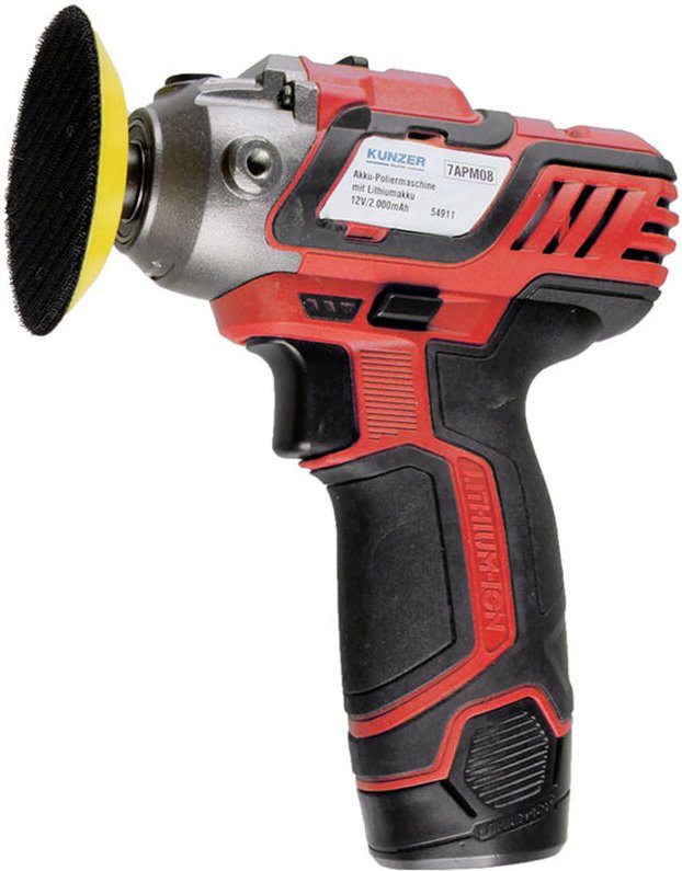 Kunzer 7APM08 Akku Poliermaschine 12 V 2800 - 8000 U/min 75 mm