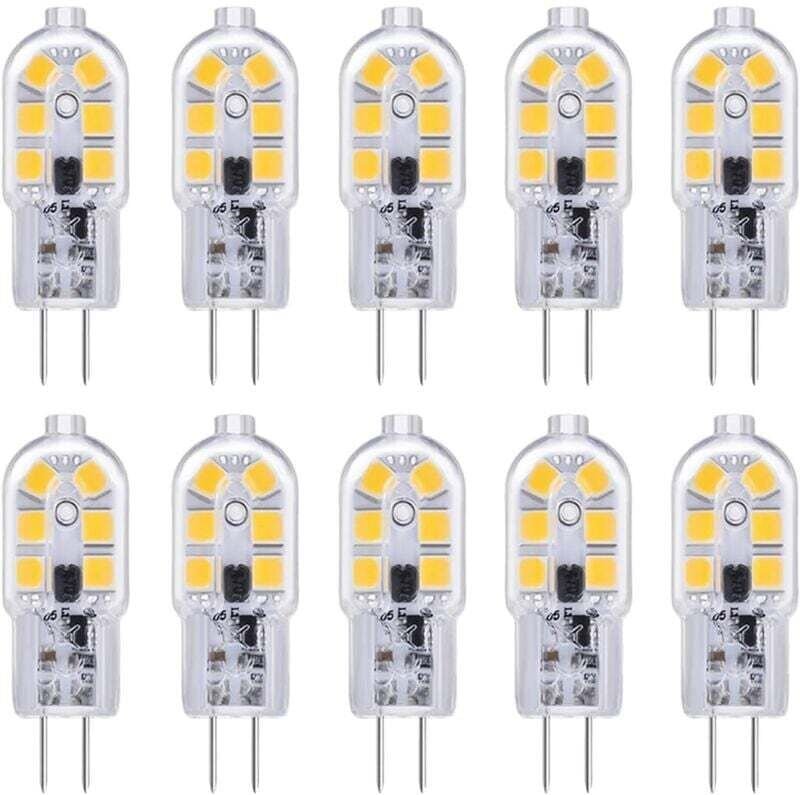 G4 LED-Glühbirne für Dunstabzugshauben, 12 v, 2 w, Kaltweiß 6000 k, 200 lm, G4-Bi-Pin-Halogen-Äquivalent, 12 v ac/dc, G4...