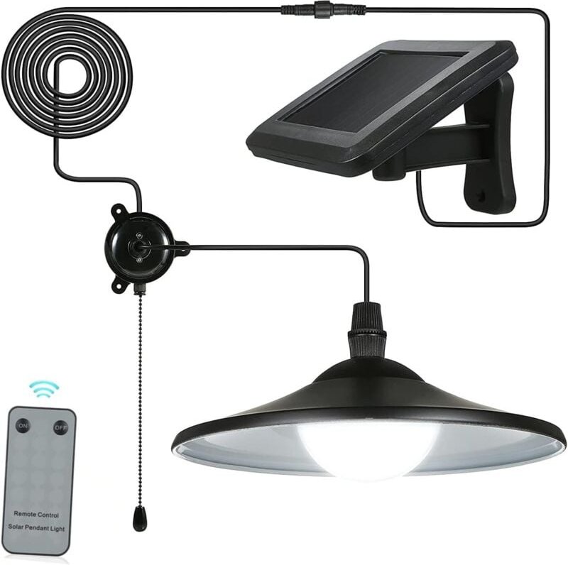 Thumbnail - LaBlanc - Solarlampe für den Außenbereich, E27-LED-Hänge-Solarenergie-empfindliche Schuppenleuchten für den Außenbereich...