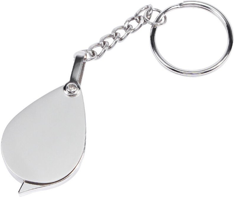 Sollbry - 2er-Pack kleine 10-fache Taschen-Schmucklupe, faltbare Lamellenlupe, Schlüsselanhänger, Schmuckring, geeignet ...
