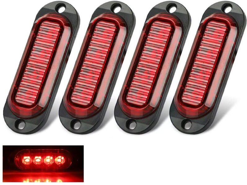 4 uds luces de posición laterales LED, 12V/24V, 4 LED rojas para faros delanteros/traseros, luces de contorno para camió...