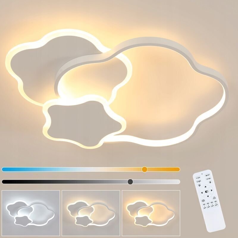 COMELY LED-Deckenleuchte – 31 W, Kinderzimmer-Deckenleuchte, 42 cm, Deckenleuchte mit dimmbarer Fernbedienung, 3000–6000...