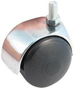 Lenkrolle mit Gewindestange 10x15 AVL Schwarze Nylonrolle ø 50 - Tragkraft 40 kg - 595525A