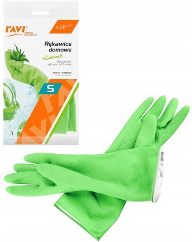 Wiederverwendbare Latex-Reinigungshandschuhe S mit Aloe