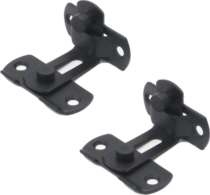 Set of 2 90 Degree Black Stainless Steel Right Angle Buckle Door Latches, Flap Door Latches for Doors and Windows (4")